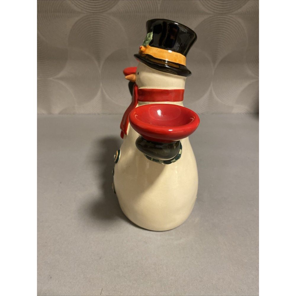 Vintage Russ Berrie Snowman # 14790 Candle Holder with Candles Christmas - Picture 4 of 8